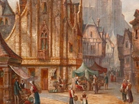 Signed 'h. livens', a pair of pendant works with city centre views, oil on canvas 46 x 35 cm. (18.10 x 13.77 in.), frame: 66 x 55 cm. (25.98 x 21.64 in.) - afbeelding 16 van  18
