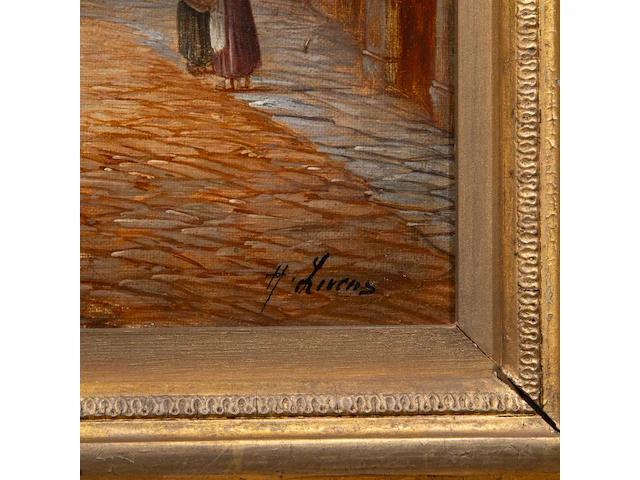Signed 'h. livens', a pair of pendant works with city centre views, oil on canvas 46 x 35 cm. (18.10 x 13.77 in.), frame: 66 x 55 cm. (25.98 x 21.64 in.) - afbeelding 17 van  18
