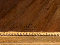 Signed 'j. matou', the advisor and the appraiser, oil on mahogany 40 x 51.5 cm. (15 3/4 x 20.28 in.), frame: 60 x 73 cm. (23.62 x 28.73 in.) - afbeelding 4 van  6