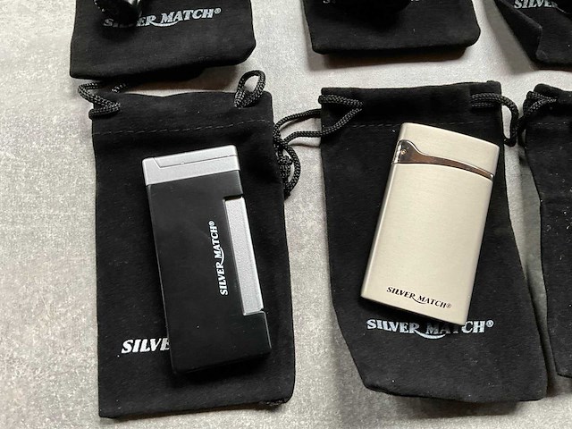 Silver match diverse luxe aanstekers met hoesje (6x) - afbeelding 5 van  5