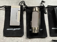 Silver match diverse luxe aanstekers met hoesje (6x) - afbeelding 2 van  5