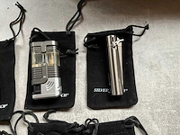Silver match diverse luxe aanstekers met hoesje (6x) - afbeelding 3 van  5