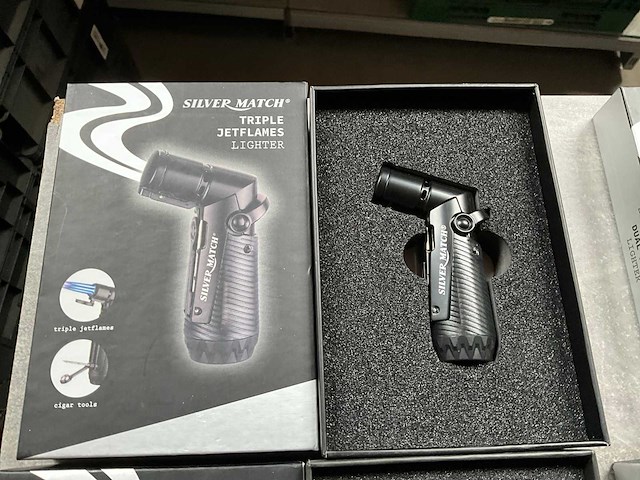 Silver match luxe aansteker in verpakking (4x) - afbeelding 5 van  5