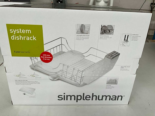 Simplehuman afwas rek roestvrij staal (3x) - afbeelding 4 van  6