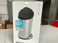 Simplehuman half ronde afvalbak 30 liter - afbeelding 2 van  8