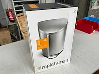 Simplehuman half ronde afvalbak roestvrij staal 40 liter - afbeelding 3 van  7