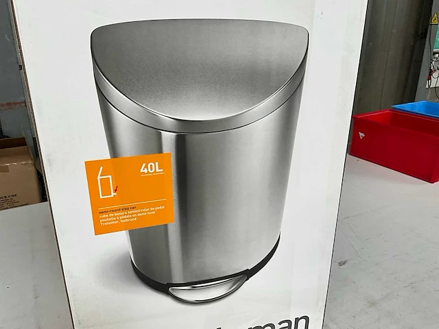 Simplehuman half ronde afvalbak roestvrij staal 40 liter - afbeelding 4 van  7