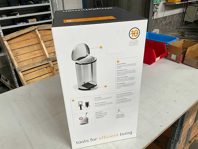 Simplehuman half ronde afvalbak roestvrij staal 40 liter - afbeelding 5 van  7