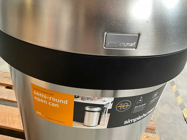 Simplehuman open top design prullenbak 60 liter - afbeelding 6 van  9