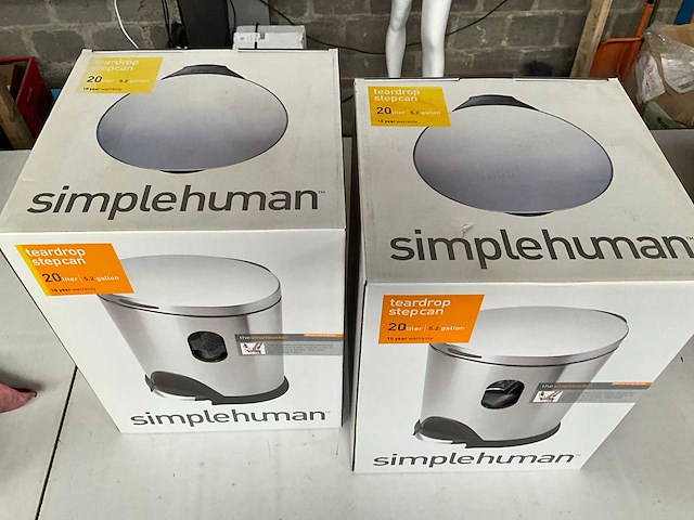 Simplehuman prullenbak met voetpedaal 20 liter (2x) - afbeelding 5 van  5