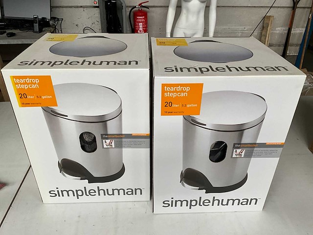 Simplehuman prullenbak met voetpedaal 20 liter (2x) - afbeelding 1 van  6