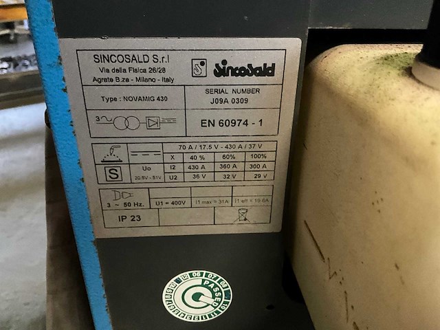 Sincosald novamig430 mig lasapparaat - afbeelding 8 van  9