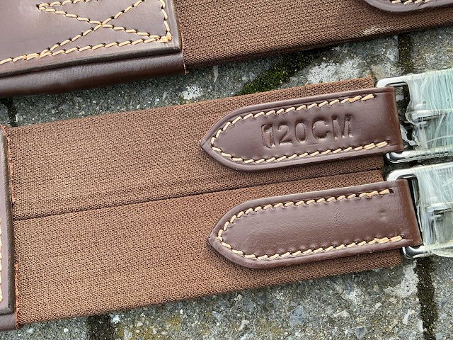 Singel leder met buiklap paarden (3x) - afbeelding 3 van  7