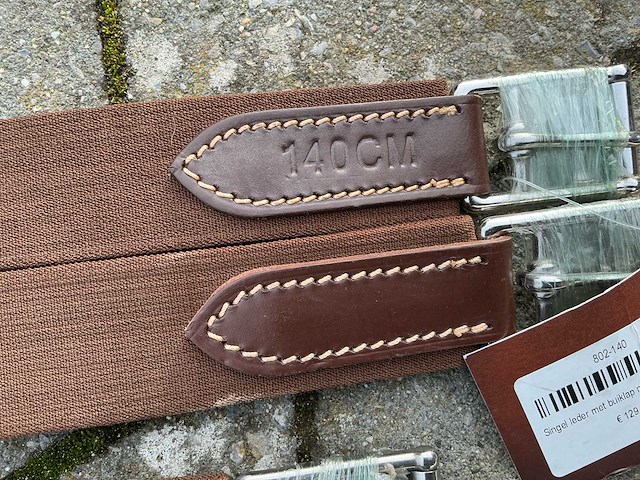 Singel leder met buiklap paarden (3x) - afbeelding 4 van  7