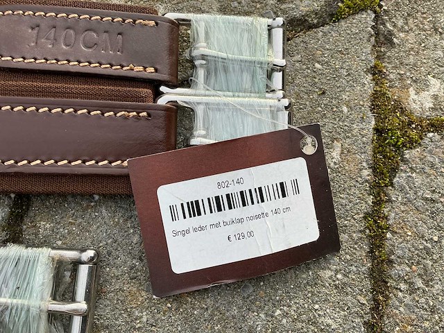 Singel leder met buiklap paarden (3x) - afbeelding 5 van  7