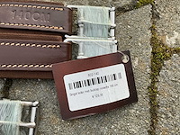 Singel leder met buiklap paarden (3x) - afbeelding 5 van  7