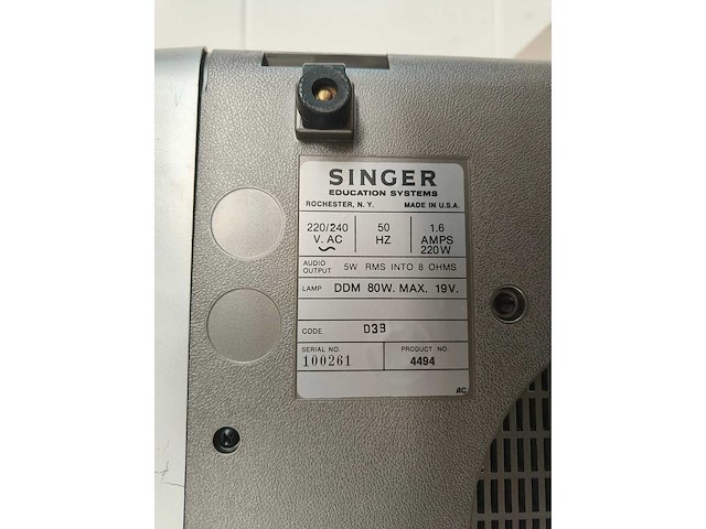 Singer caramate 4000 vintage diaprojector & cassettespeler met koffer - afbeelding 3 van  10