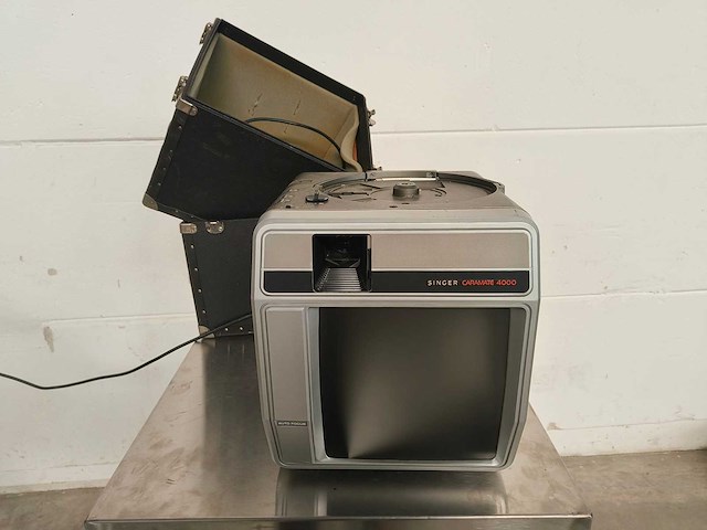 Singer caramate 4000 vintage diaprojector & cassettespeler met koffer - afbeelding 1 van  10