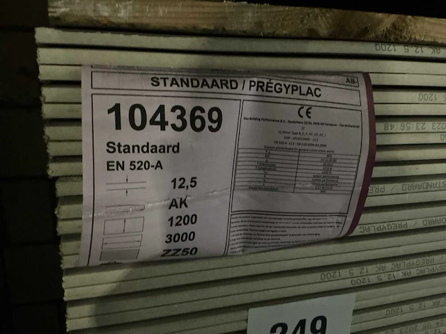 Siniat standaard gipsplaat (60x) - afbeelding 2 van  3