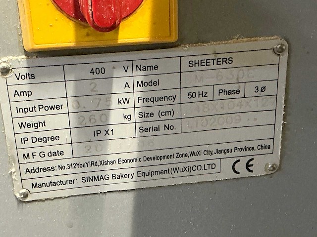 Sinmag sm-630 e deeg uitrolmachine - afbeelding 5 van  5