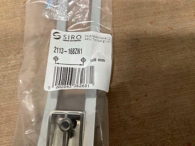 Siro 2113-168zn1 kastgreep, verchroomd 128 mm (10x) - afbeelding 2 van  3