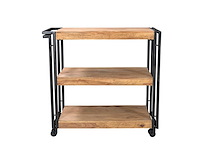 Sit meubels keukenkar | op wielen | 3 planken, natuurlijk acaciahout - afbeelding 3 van  6