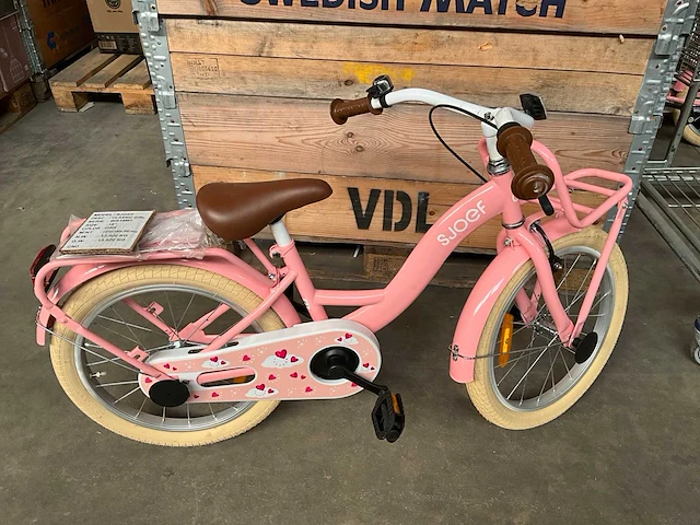 Sjoef classic girl kinderfiets 18” roze - afbeelding 1 van  12