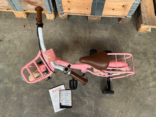 Sjoef classic girl kinderfiets met zijwieltjes 12 inch - afbeelding 5 van  9