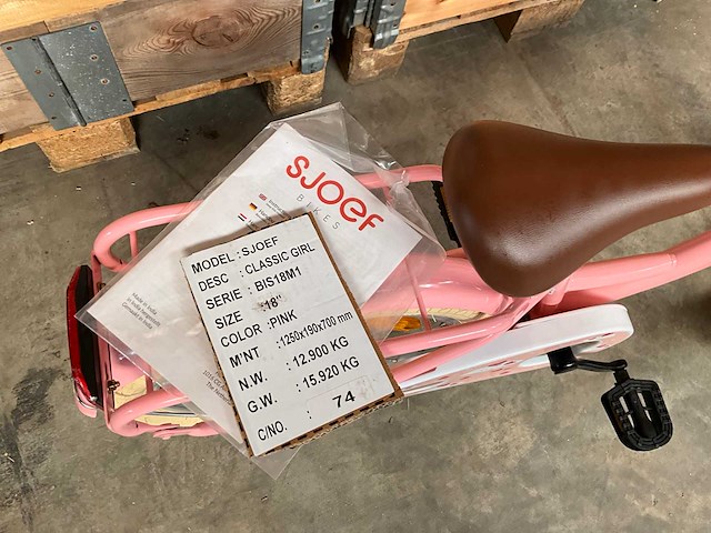 Sjoef classic girl kinderfiets met zijwieltjes 18 inch - afbeelding 6 van  10