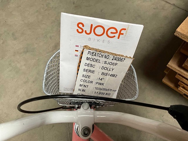 Sjoef dolly kinderfiets meisjes met zijwieltjes 14 inch roze - afbeelding 14 van  14
