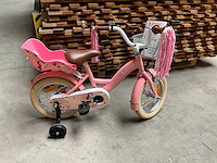 Sjoef dolly kinderfiets meisjes met zijwieltjes 14 inch roze - afbeelding 1 van  14