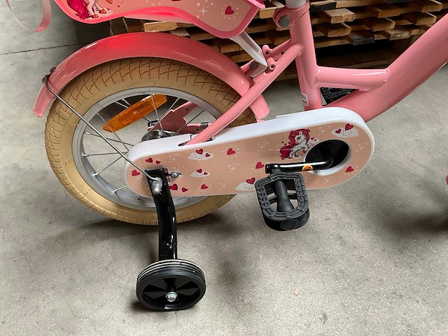 Sjoef dolly kinderfiets meisjes met zijwieltjes 14 inch roze - afbeelding 2 van  14