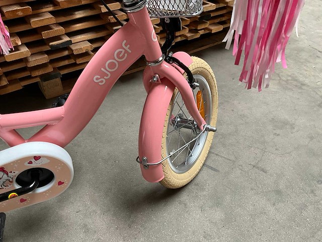 Sjoef dolly kinderfiets meisjes met zijwieltjes 14 inch roze - afbeelding 3 van  14