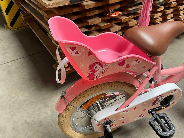 Sjoef dolly kinderfiets meisjes met zijwieltjes 14 inch roze - afbeelding 5 van  14
