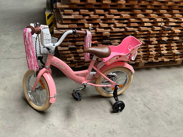 Sjoef dolly kinderfiets meisjes met zijwieltjes 14 inch roze - afbeelding 8 van  14
