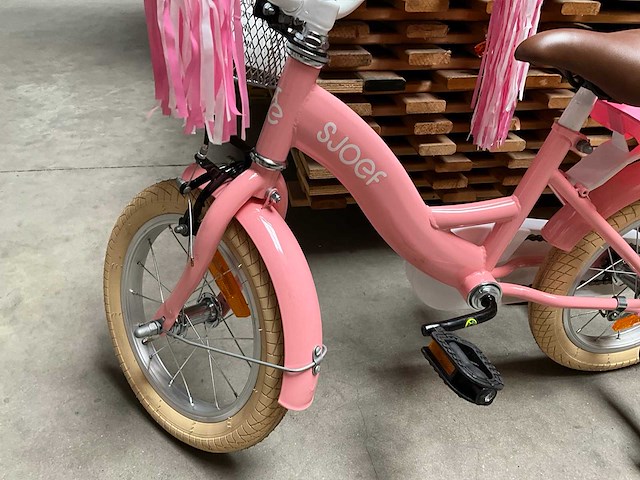 Sjoef dolly kinderfiets meisjes met zijwieltjes 14 inch roze - afbeelding 9 van  14