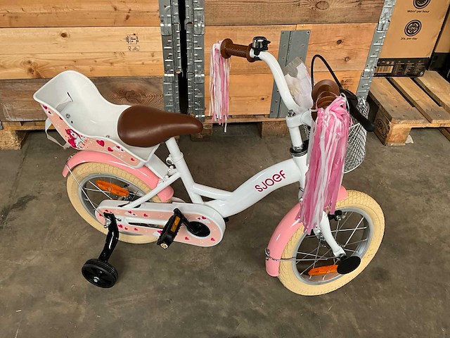 Sjoef dolly kinderfiets met zijwieltjes 14 inch - afbeelding 1 van  13