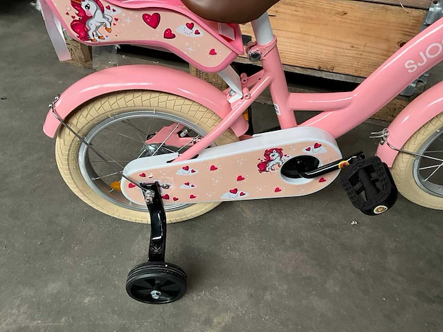 Sjoef dolly kinderfiets roze met zijwieltjes 14” - afbeelding 3 van  10