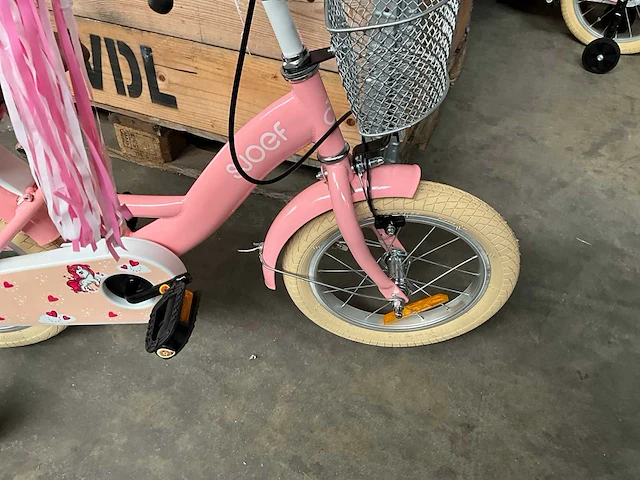 Sjoef dolly kinderfiets roze met zijwieltjes 14” - afbeelding 5 van  10