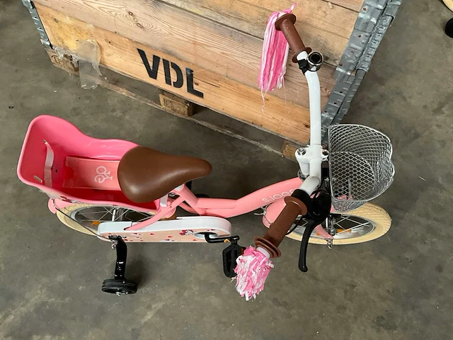 Sjoef dolly kinderfiets roze met zijwieltjes 14” - afbeelding 6 van  10