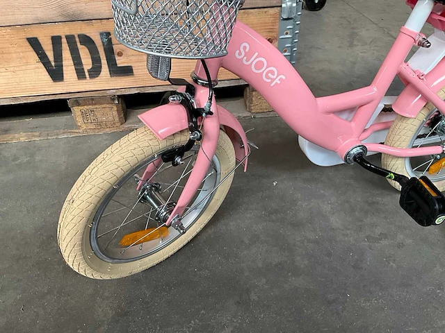 Sjoef dolly kinderfiets roze met zijwieltjes 14” - afbeelding 9 van  10