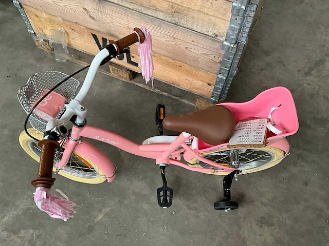 Sjoef dolly kinderfiets roze met zijwieltjes 16” - afbeelding 8 van  11