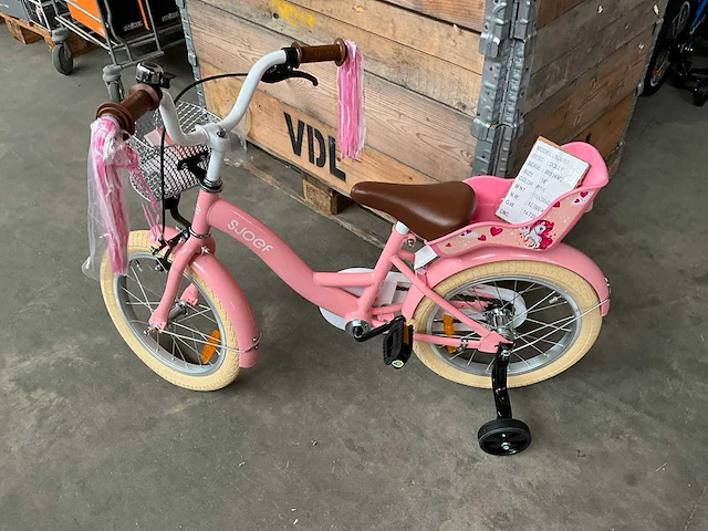 Sjoef dolly kinderfiets roze met zijwieltjes 16” - afbeelding 2 van  12