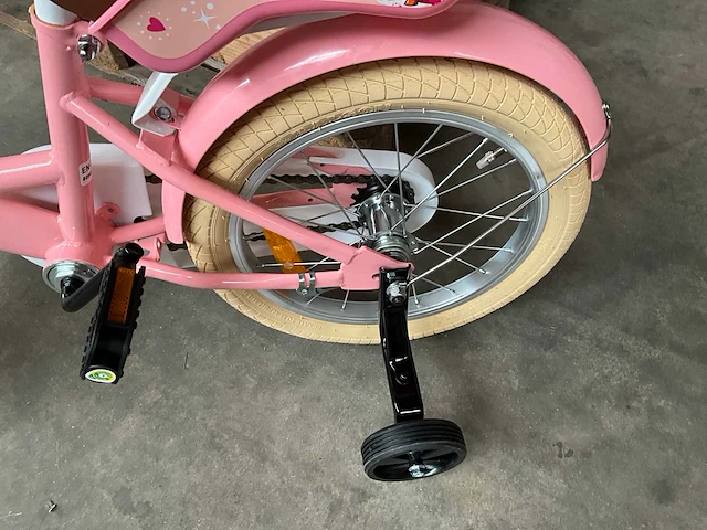 Sjoef dolly kinderfiets roze met zijwieltjes 16” - afbeelding 4 van  12
