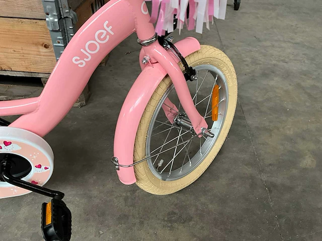 Sjoef dolly kinderfiets roze met zijwieltjes 16” - afbeelding 6 van  12