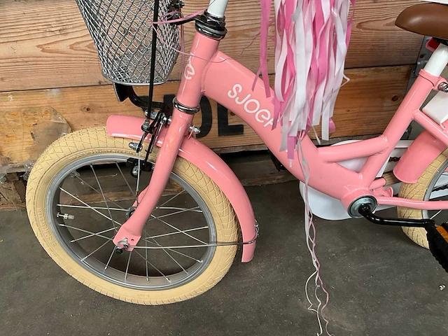 Sjoef dolly kinderfiets roze met zijwieltjes 16” - afbeelding 3 van  12