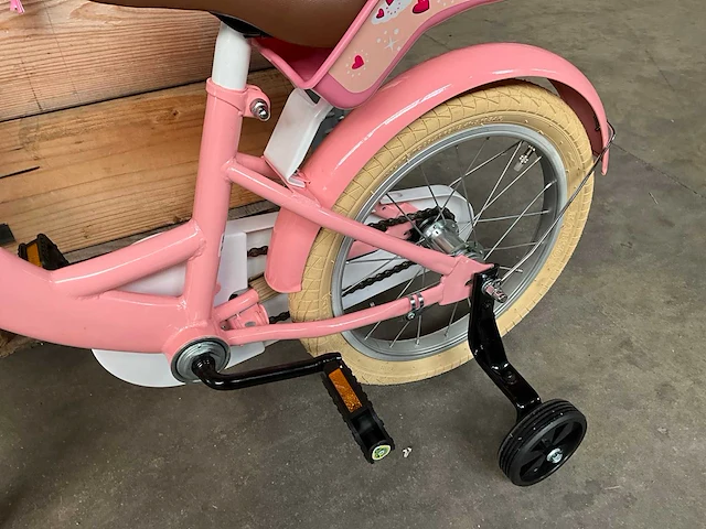Sjoef dolly kinderfiets roze met zijwieltjes 16” - afbeelding 4 van  12
