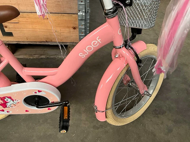 Sjoef dolly kinderfiets roze met zijwieltjes 16” - afbeelding 7 van  12