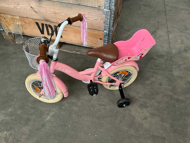 Sjoef dolly kinderfiets roze met zijwieltjes - afbeelding 13 van  13