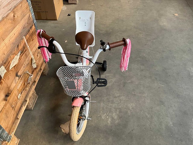 Sjoef dolly kinderfiets wit/roze 12 inch - afbeelding 3 van  12